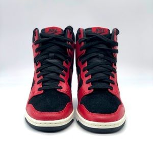 Nike Dunk Womens Sky High Wedge Black Red Size 8